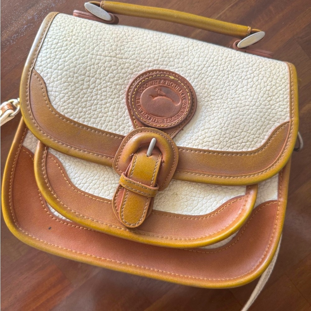 Dooney & Bourke Cream and Tan Crossbody Bag